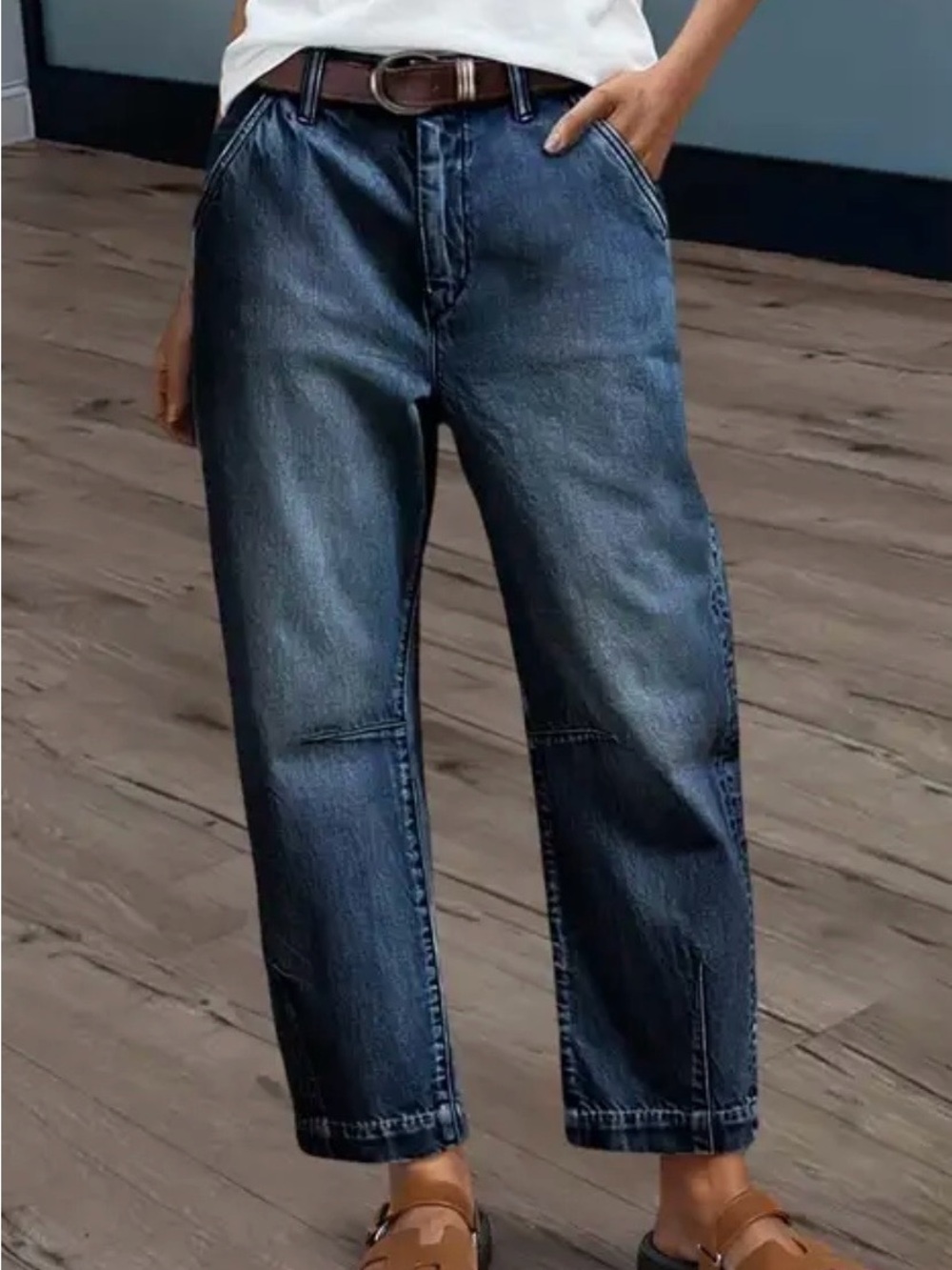 Flamingals Barrel Jeans Dark Blue NWT
